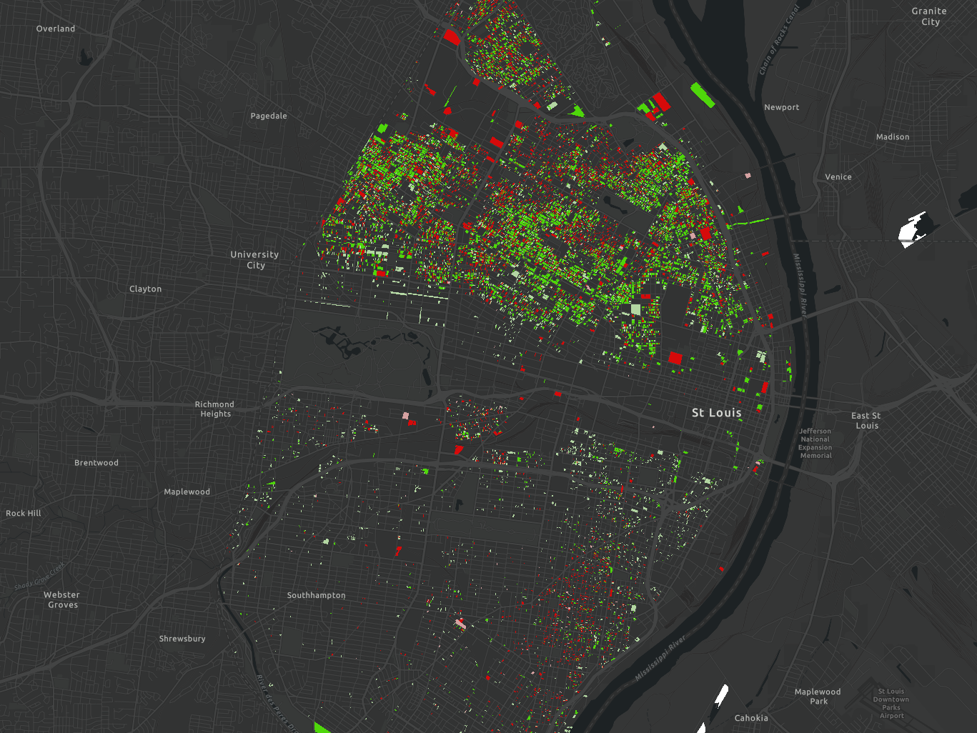 St. Louis Vacant Properties map