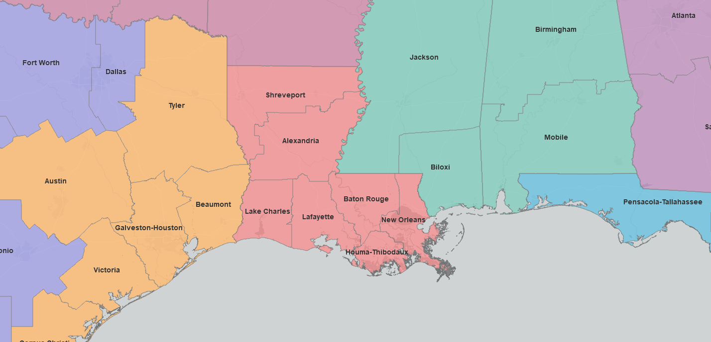 Map of the Catholic Dioceses of the USA